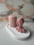 Aberto Design Glamour Candle 39ST Juego de Velas Rosa y Blanco